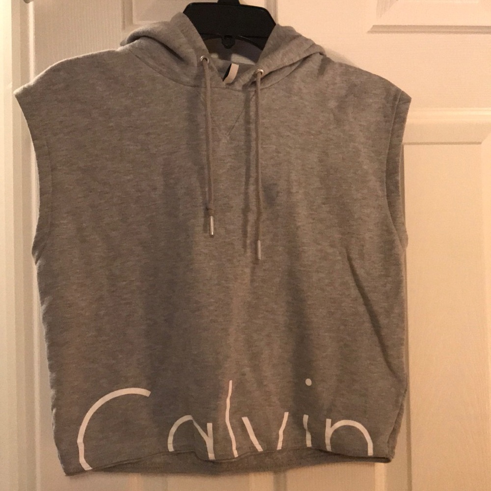 Calvin Klein sleeveless short length hoodie